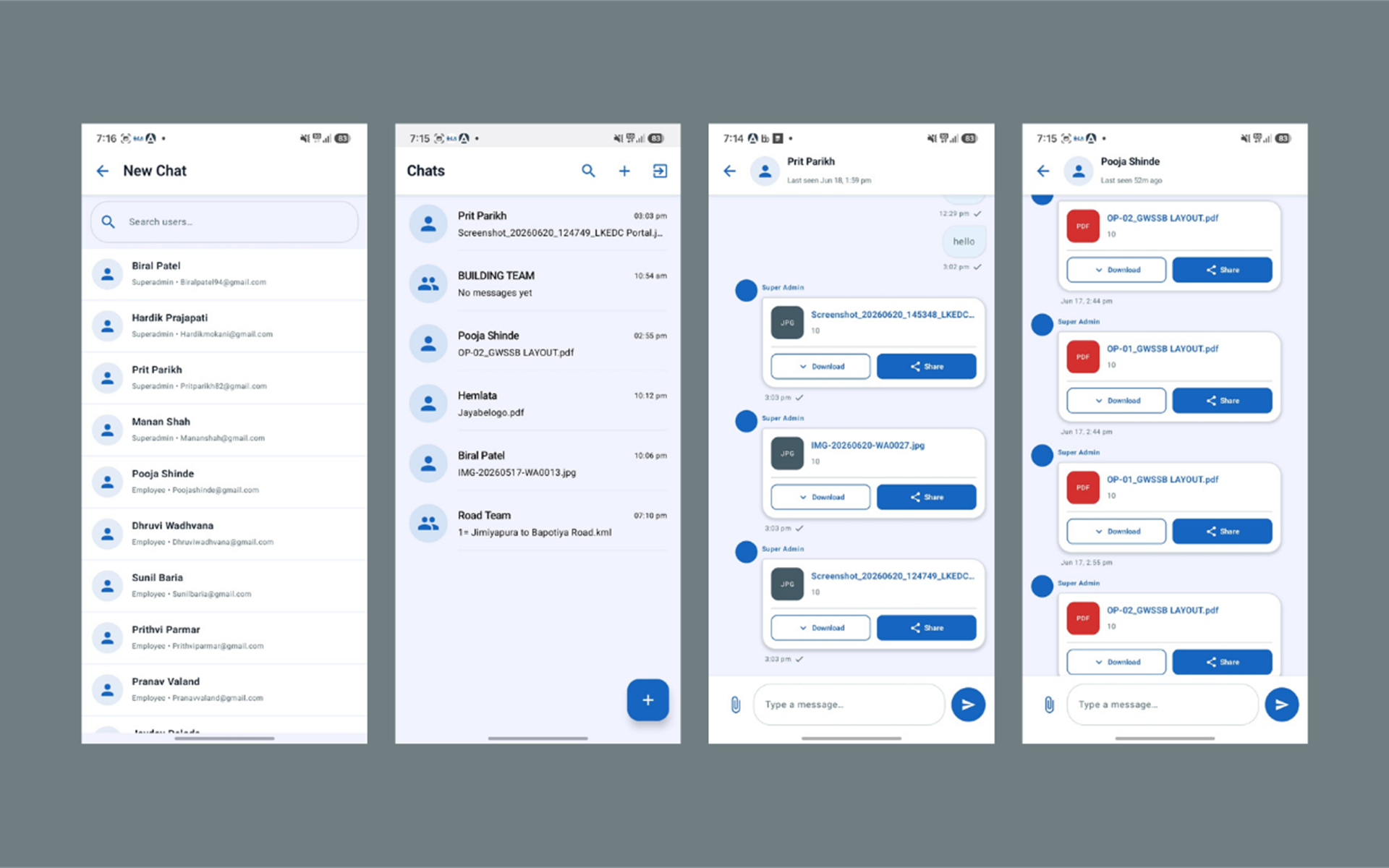 Internal Communication Mobile Application screenshot 1